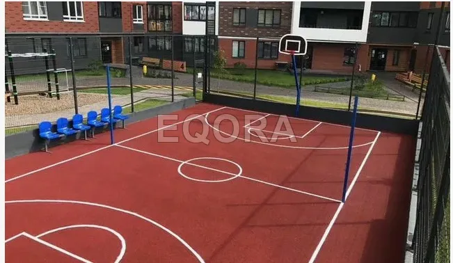 Бесшовное покрытие из резиновой крошки для баскетбольной площадки в Балашихе